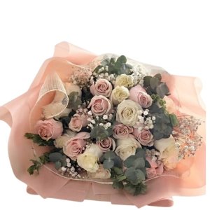 Ramo de 24 rosas importadas en rosadas y blancas